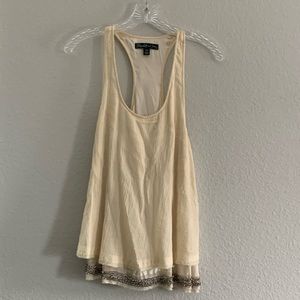 Elizabeth & James Beaded and Jeweled Silk Blend Racerback Tank Top size XS